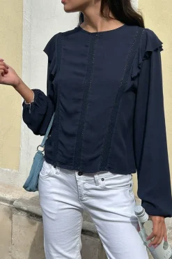 Subdued Blusa con rouches Discount