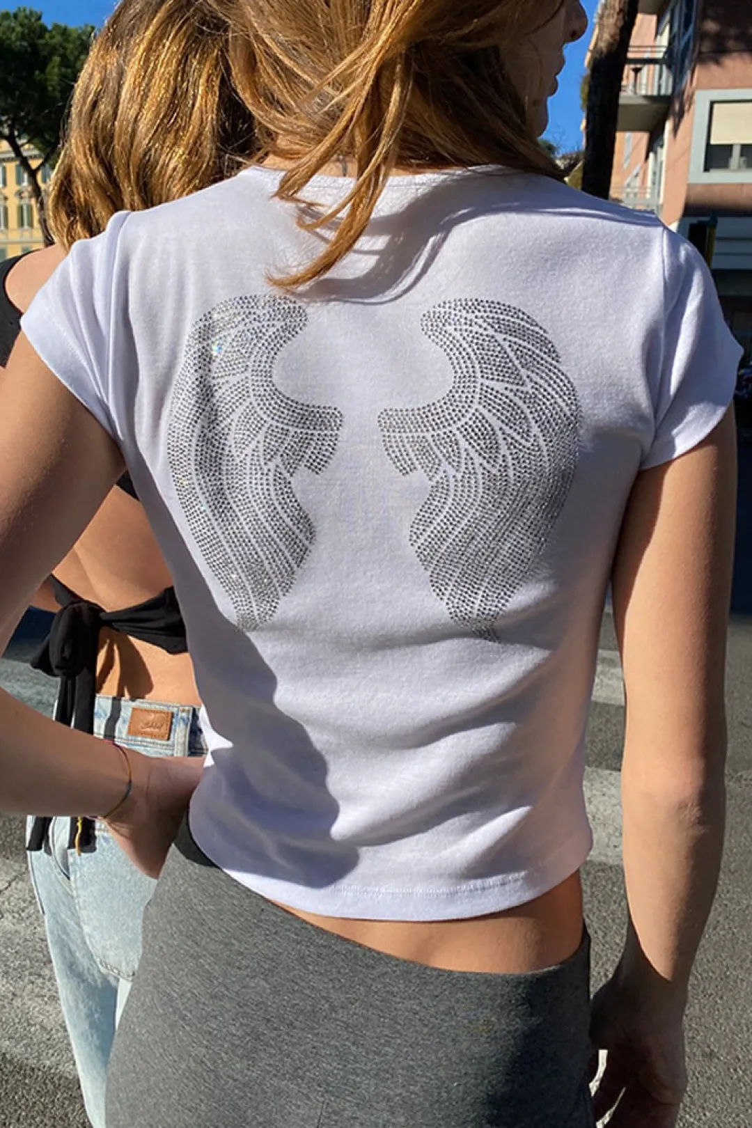 Subdued Camiseta Angel wings con strass