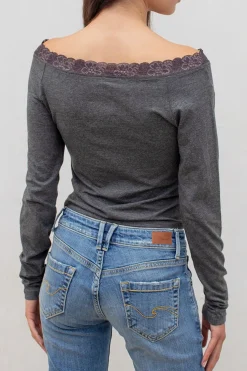 Subdued Camiseta barco con encaje Sale