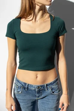 Subdued Camiseta crop escote cuadrado Best