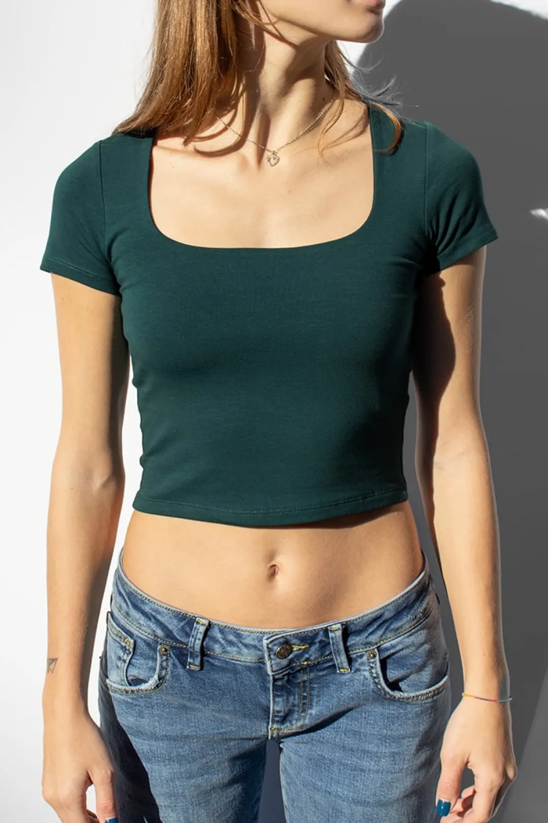 Subdued Camiseta crop escote cuadrado Best