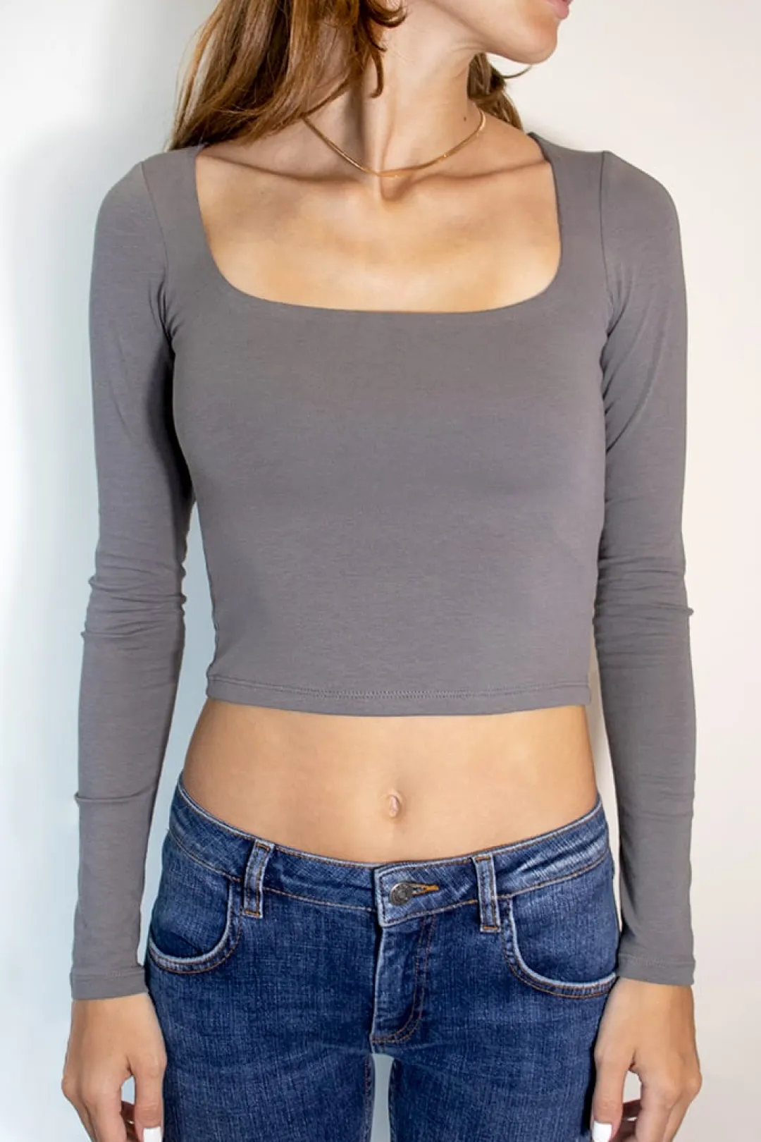 Subdued Camiseta escote cuadrado Clearance