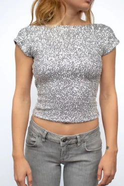 Subdued Camiseta espalda descubierta con lentejuelas
