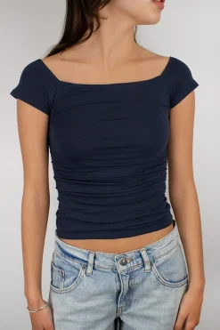Subdued Camiseta fruncido con lazo Clearance