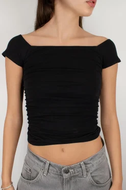 Subdued Camiseta fruncido con lazo Clearance