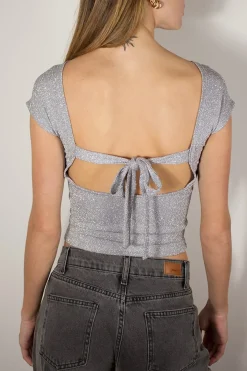 Subdued Camiseta lazo detrás lúrex Best