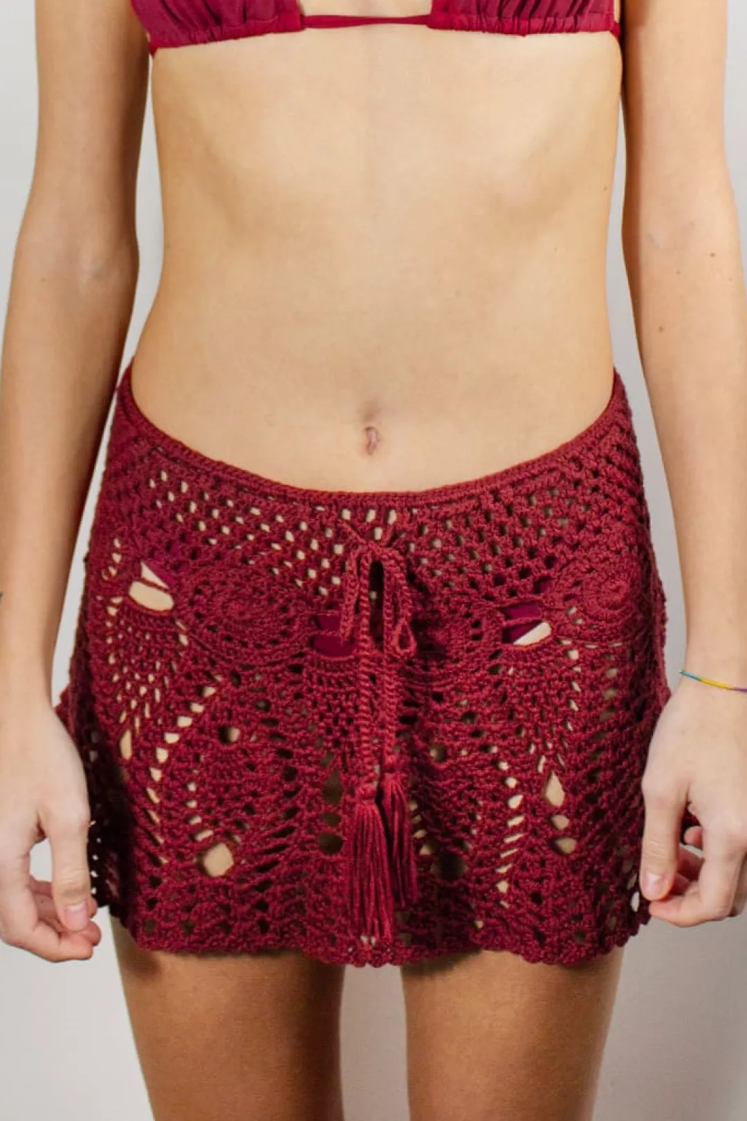 Subdued Falda crochet con borlas Best