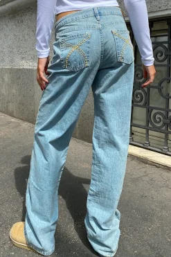 Subdued Jeans low waist con bordado Discount