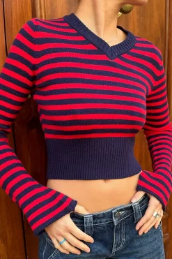 Subdued Jersey crop manga flare Clearance