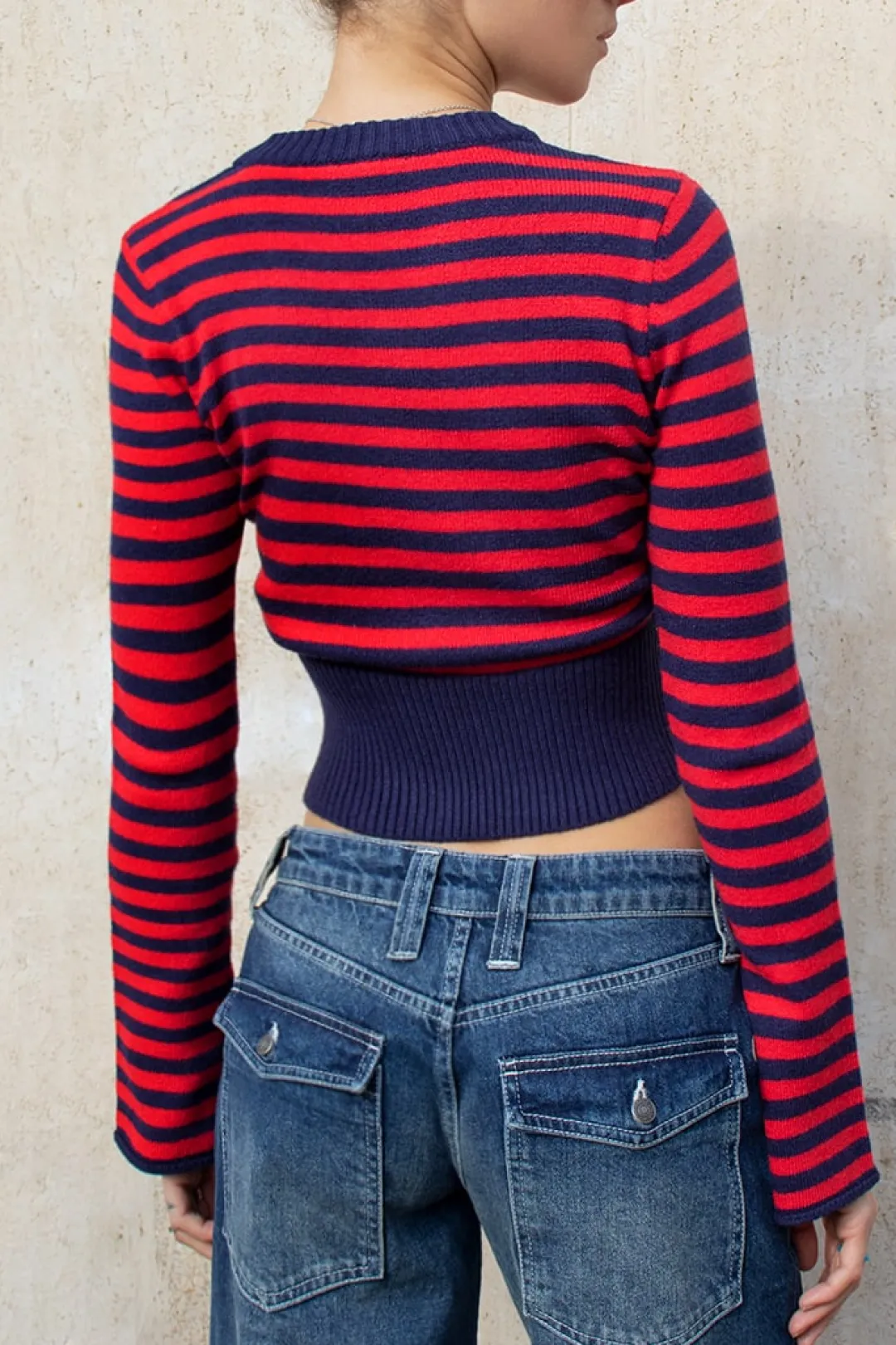 Subdued Jersey crop manga flare Clearance