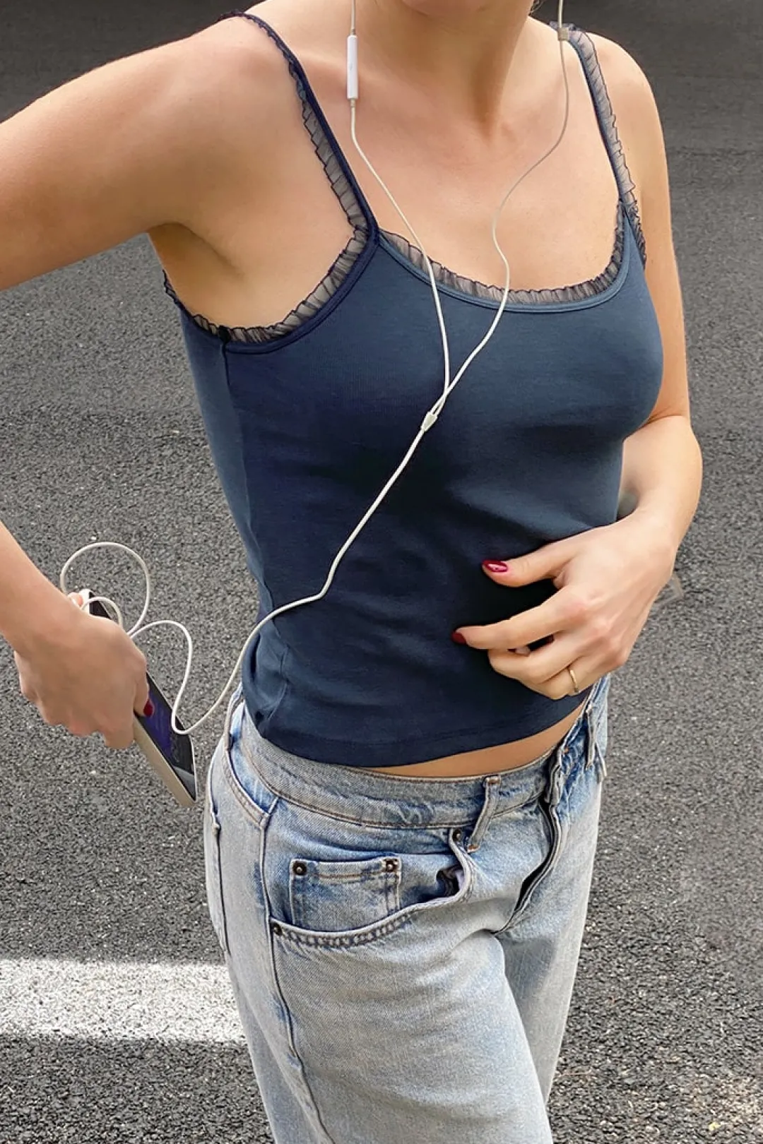 Subdued Tank top detalles de tul