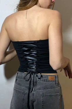 Subdued Top bandeau con lace-up