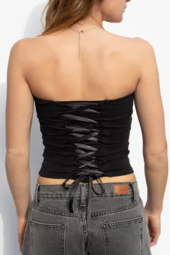 Subdued Top bandeau con lace-up