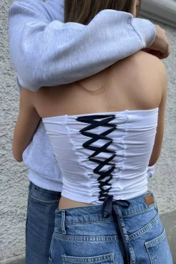 Subdued Top bandeau con lace-up