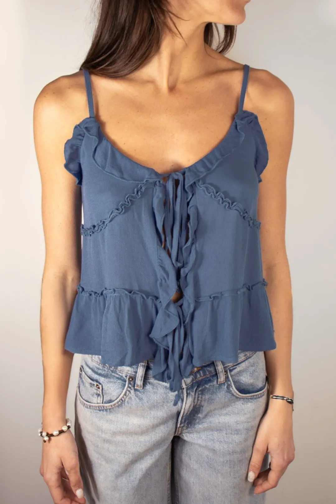 Subdued Top con rouches y lazos Outlet