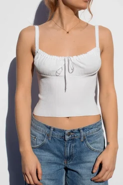 Subdued Top fruncido con lazo Outlet